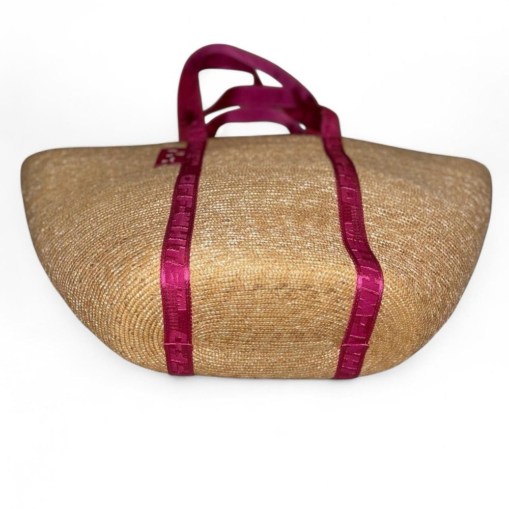 ✨OFF-WHITE✨ brand Tan Tote Bag with Pink Accents